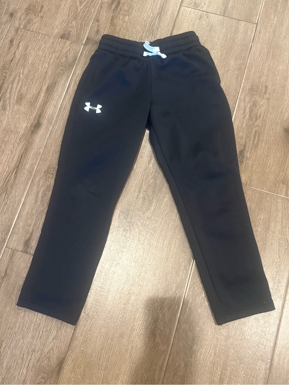 Under Armour Kids Black Joggers with White Logo